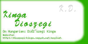 kinga dioszegi business card